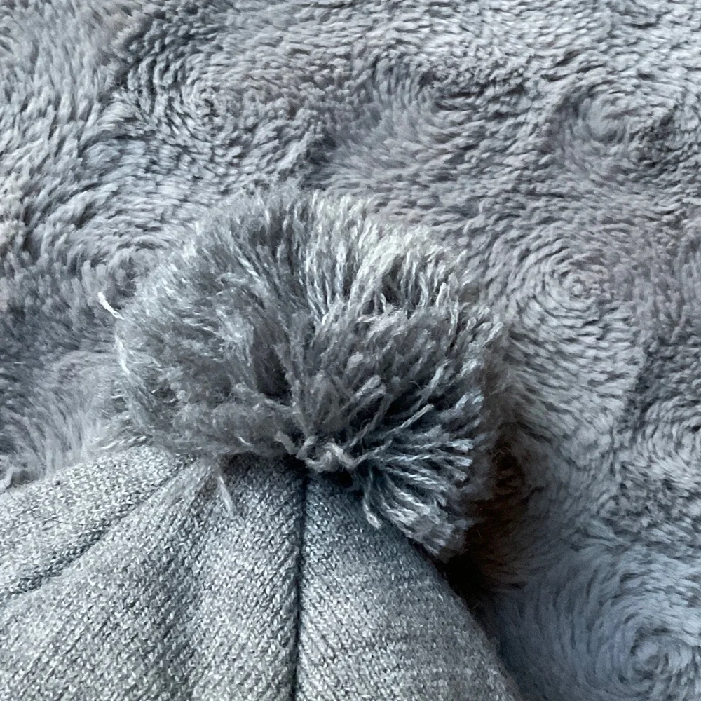 Nike Kids Gray Pom-Pom Knit Beanie